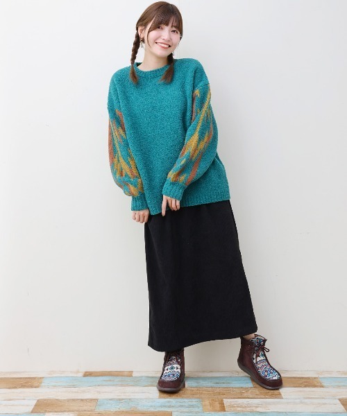 チチカカ(チチカカ)の「コーデュロイナロースカート(スカート・レディース・カーキ/ブラック/キャメル・FREE)」の6枚目の写真