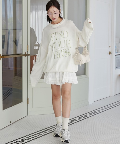 セール】WEGO/グラフィックニットBIGプルオーバー(ニット/セーター セール】WEGO/グラフィックニットBIGプルオーバー(ニット/セーター