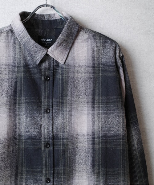 SHAKA WeAR(シャカウェア)の「【SHAKA Wear】PLAID FLANNEL OVERSHIRT / プレイド フランネル オーバーシャツ(シャツ/ブラウス・メンズ・ブルー系その他/ブラック系その他/ブラウン系その他/ネイビー系・LARGE)」の2枚目の写真