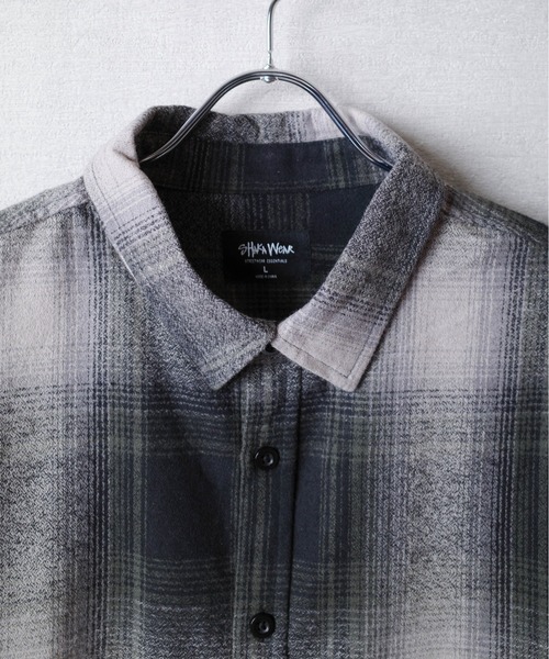 SHAKA WeAR(シャカウェア)の「【SHAKA Wear】PLAID FLANNEL OVERSHIRT / プレイド フランネル オーバーシャツ(シャツ/ブラウス・メンズ・ブルー系その他/ブラック系その他/ブラウン系その他/ネイビー系・LARGE)」の5枚目の写真