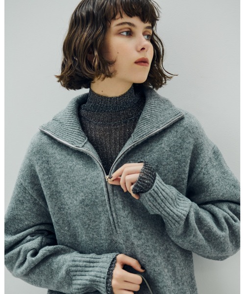 【NEW YEAR’S SPECIAL ITEM】ベスト×ハーフジップニットワンピース（ワンピース）｜emmi（エミ）