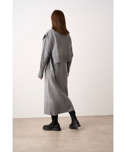 【NEW YEAR’S SPECIAL ITEM】ベスト×ハーフジップニットワンピース（ワンピース）｜emmi（エミ）