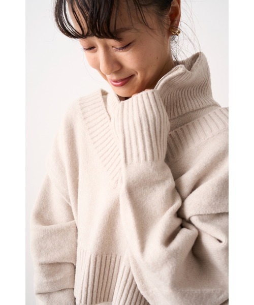 【NEW YEAR’S SPECIAL ITEM】ベスト×ハーフジップニットワンピース（ワンピース）｜emmi（エミ）