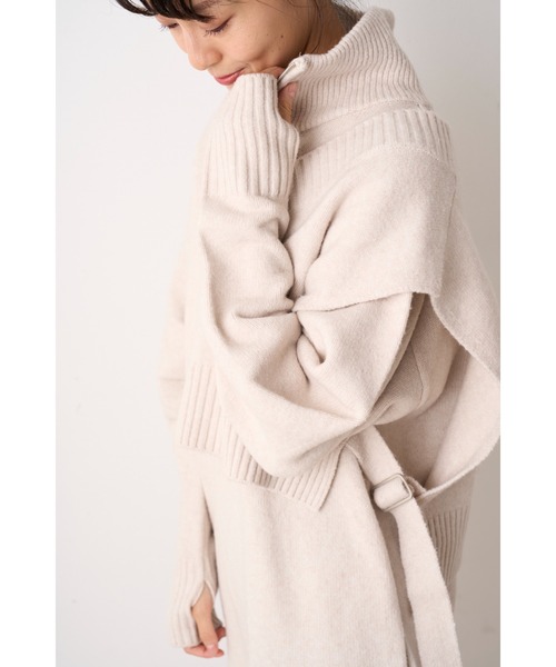 【NEW YEAR’S SPECIAL ITEM】ベスト×ハーフジップニットワンピース（ワンピース）｜emmi（エミ）