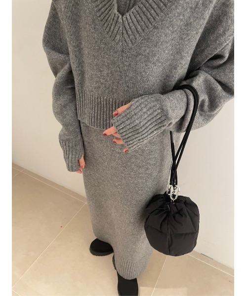 【NEW YEAR’S SPECIAL ITEM】ベスト×ハーフジップニットワンピース（ワンピース）｜emmi（エミ）