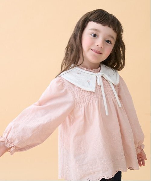 petit main（プティマイン）の「【リンク】ニット衿シャーリング