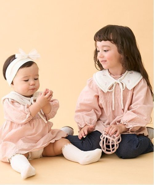 petit main（プティマイン）の「【リンク】ニット衿シャーリング