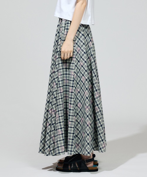 NON TOKYO(ノントーキョー)の「FLOCKED PRINT LONG SKIRT(スカート・レディース・イエロー/チェック・FREE)」の9枚目の写真