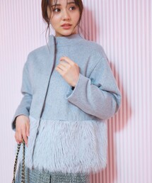未使用【Feroux】フェルゥ ショートコート ビジュー ファー M Feroux｜フェルゥのジャケット/アウター通販 - ZOZOTOWN