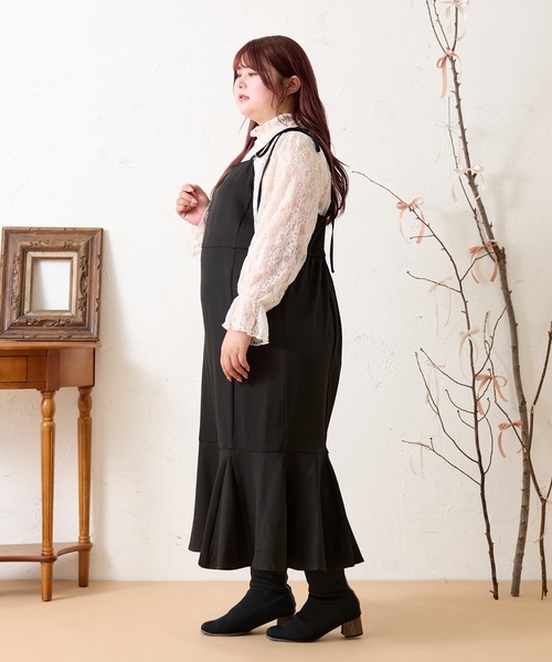 Louiosy(ルオシー)の「【大きいサイズ】マーメイドキャミワンピース(ワンピース・レディース・ブラック/ブラウン系その他/ピンク・LL/3L/4L)」の6枚目の写真