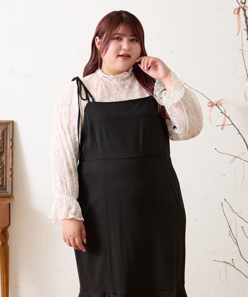 Louiosy(ルオシー)の「【大きいサイズ】マーメイドキャミワンピース(ワンピース・レディース・ブラック/ブラウン系その他/ピンク・LL/3L/4L)」の8枚目の写真