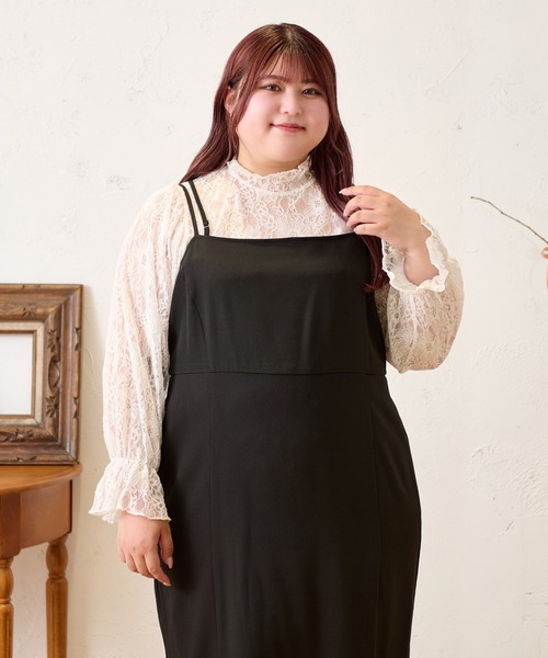 Louiosy(ルオシー)の「【大きいサイズ】マーメイドキャミワンピース(ワンピース・レディース・ブラック/ブラウン系その他/ピンク・LL/3L/4L)」の11枚目の写真