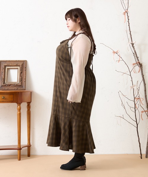Louiosy(ルオシー)の「【大きいサイズ】マーメイドキャミワンピース(ワンピース・レディース・ブラック/ブラウン系その他/ピンク・LL/3L/4L)」の18枚目の写真