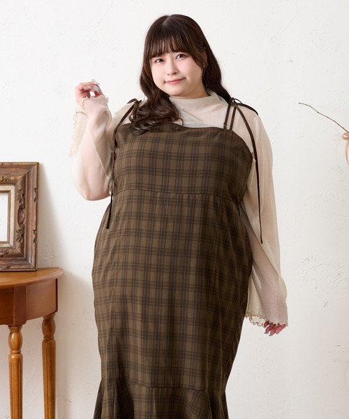 Louiosy(ルオシー)の「【大きいサイズ】マーメイドキャミワンピース(ワンピース・レディース・ブラック/ブラウン系その他/ピンク・LL/3L/4L)」の20枚目の写真