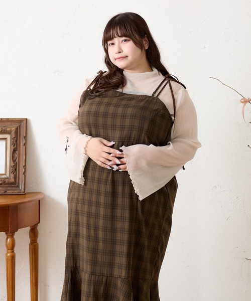 Louiosy(ルオシー)の「【大きいサイズ】マーメイドキャミワンピース(ワンピース・レディース・ブラック/ブラウン系その他/ピンク・LL/3L/4L)」の21枚目の写真