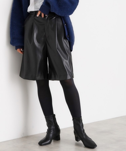 THE SHOP TK (ザ ショップ ティーケー )の「◆【@BAILA掲載】合皮ハーフパンツ(その他パンツ・レディース・ブラウン系その他/ブラック・12/13)」の2枚目の写真