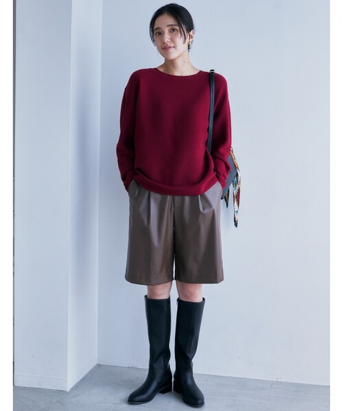 THE SHOP TK (ザ ショップ ティーケー )の「◆【@BAILA掲載】合皮ハーフパンツ(その他パンツ・レディース・ブラウン系その他/ブラック・12/13)」の3枚目の写真