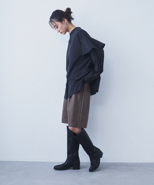 THE SHOP TK (ザ ショップ ティーケー )の「◆【@BAILA掲載】合皮ハーフパンツ(その他パンツ・レディース・ブラウン系その他/ブラック・12/13)」の6枚目の写真