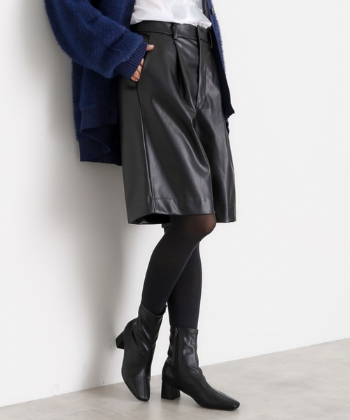 THE SHOP TK (ザ ショップ ティーケー )の「◆【@BAILA掲載】合皮ハーフパンツ(その他パンツ・レディース・ブラウン系その他/ブラック・12/13)」の9枚目の写真