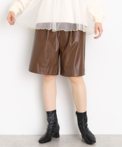 THE SHOP TK (ザ ショップ ティーケー )の「◆【@BAILA掲載】合皮ハーフパンツ(その他パンツ・レディース・ブラウン系その他/ブラック・12/13)」の11枚目の写真