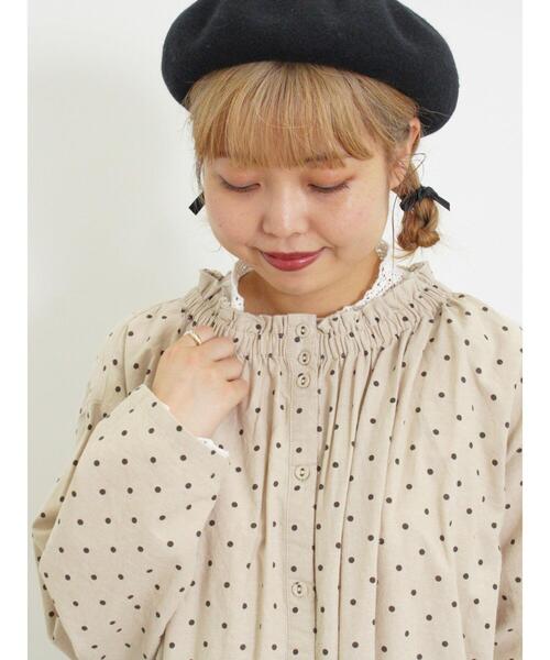 Samansa Mos2（サマンサ モスモス）の「柄アソートシャーリングネックワンピース（ワンピース・レディース・カーキ/チャコールグレー/パープル/ベージュ/キナリ・F）」の7枚目の写真