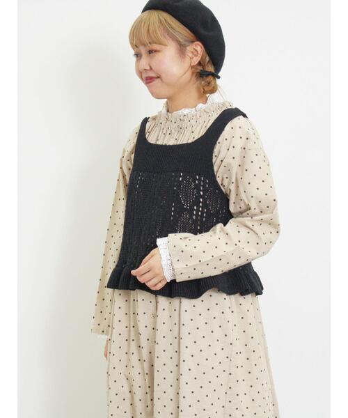 Samansa Mos2（サマンサ モスモス）の「柄アソートシャーリングネックワンピース（ワンピース・レディース・カーキ/チャコールグレー/パープル/ベージュ/キナリ・F）」の19枚目の写真