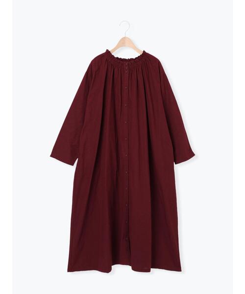 Samansa Mos2（サマンサ モスモス）の「柄アソートシャーリングネックワンピース（ワンピース・レディース・カーキ/チャコールグレー/パープル/ベージュ/キナリ・F）」の14枚目の写真