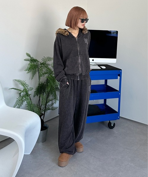 sedacle(セダクル)の「加工スウェットパンツ【SETUP着用可能】(スウェットパンツ・メンズ・ボルドー/ベージュ/チャコールグレー・LARGE/MEDIUM/SMALL)」の7枚目の写真