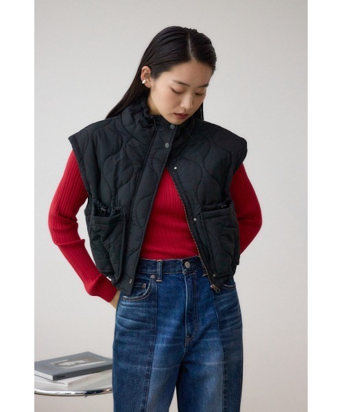 AZUL by moussy(アズールバイマウジー)の「キルティングコンパクトベスト(ダウンベスト・レディース・チャコールグレー/ブラック/アイボリー・FREE)」の17枚目の写真