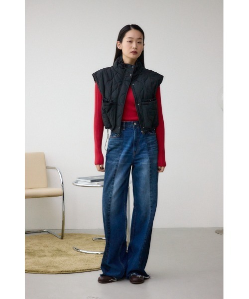 AZUL by moussy(アズールバイマウジー)の「キルティングコンパクトベスト(ダウンベスト・レディース・チャコールグレー/ブラック/アイボリー・FREE)」の18枚目の写真