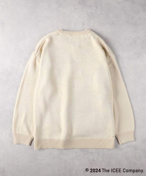 Right-on(ライトオン)の「ICEEJGDニット(ニット/セーター・レディース・オフホワイト/ダークグレー・L/M)」の3枚目の写真
