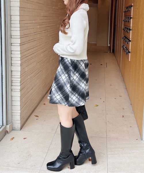 INGNI（イング）の「ファー付ニットカーディガン（カーディガン/ボレロ・レディース・グレー系その他/ブラック/アイボリー・M）」の11枚目の写真