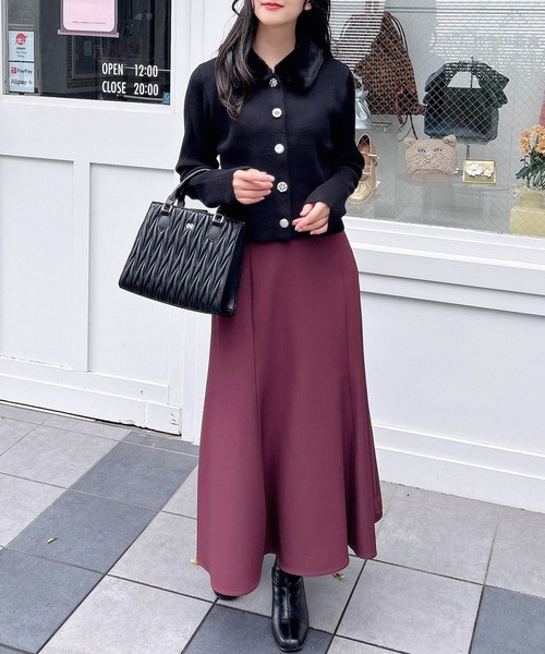 INGNI（イング）の「ファー付ニットカーディガン（カーディガン/ボレロ・レディース・グレー系その他/ブラック/アイボリー・M）」の16枚目の写真