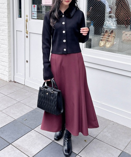 INGNI（イング）の「ファー付ニットカーディガン（カーディガン/ボレロ・レディース・グレー系その他/ブラック/アイボリー・M）」の17枚目の写真