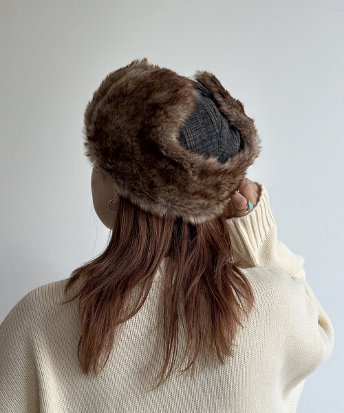 CPCM（シーピーシーエム）の「チェックフライトキャップ（キャップ・メンズ・グレー/ブラウン/ベージュ・FREE）」の5枚目の写真