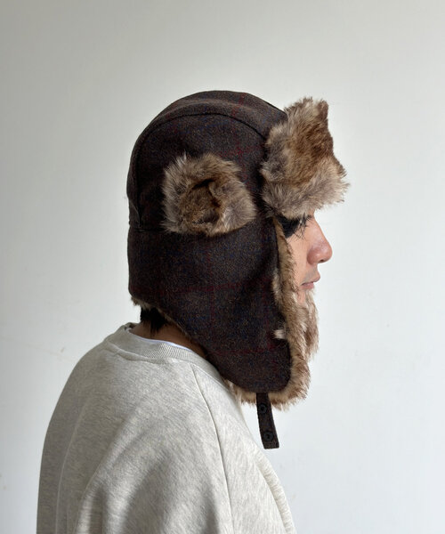 CPCM（シーピーシーエム）の「チェックフライトキャップ（キャップ・メンズ・グレー/ブラウン/ベージュ・FREE）」の9枚目の写真