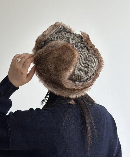 CPCM（シーピーシーエム）の「チェックフライトキャップ（キャップ・メンズ・グレー/ブラウン/ベージュ・FREE）」の14枚目の写真