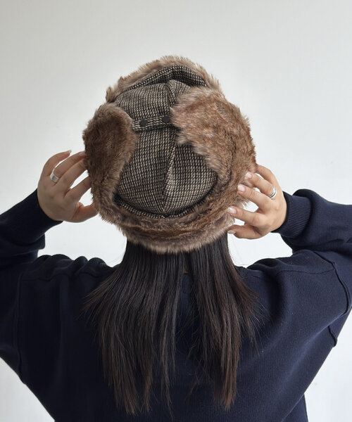 CPCM（シーピーシーエム）の「チェックフライトキャップ（キャップ・メンズ・グレー/ブラウン/ベージュ・FREE）」の15枚目の写真