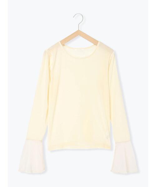 ehka sopo（エヘカソポ）の「シアーXベロアカットソー（Tシャツ/カットソー・レディース・キナリ/ブラック/ベージュ/ピンク・F）」の20枚目の写真