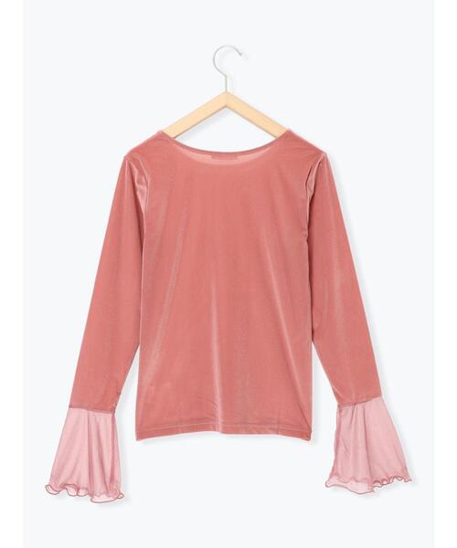 ehka sopo（エヘカソポ）の「シアーXベロアカットソー（Tシャツ/カットソー・レディース・キナリ/ブラック/ベージュ/ピンク・F）」の22枚目の写真