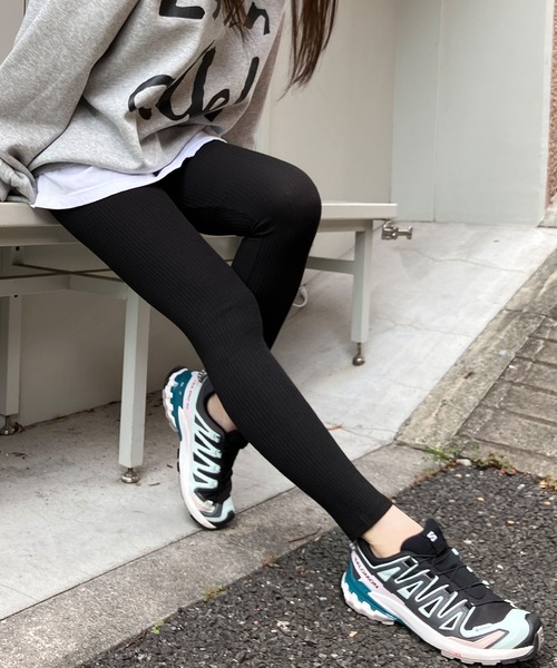 meJane(ミージェーン)の「リブテレコレギンス(レギンス/スパッツ・レディース・グレー/チャコールグレー/ブラック・S/M/L/LL)」の2枚目の写真