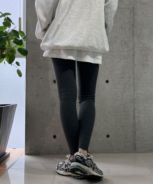 meJane(ミージェーン)の「リブテレコレギンス(レギンス/スパッツ・レディース・グレー/チャコールグレー/ブラック・S/M/L/LL)」の14枚目の写真