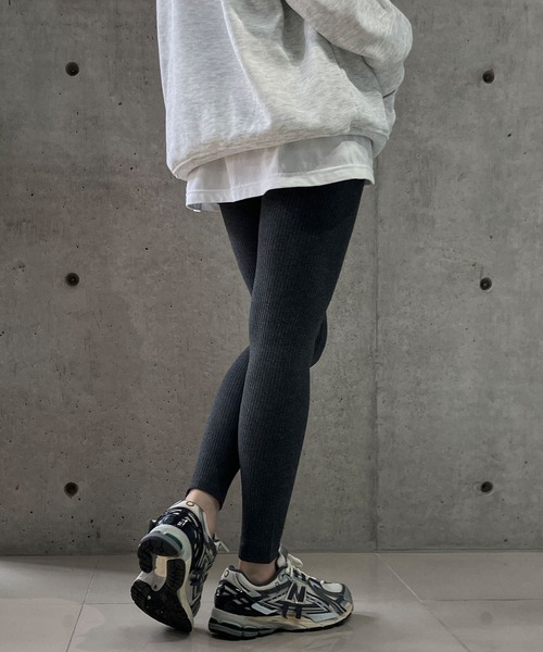 meJane(ミージェーン)の「リブテレコレギンス(レギンス/スパッツ・レディース・グレー/チャコールグレー/ブラック・S/M/L/LL)」の16枚目の写真