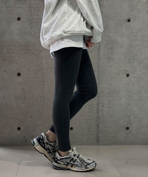meJane(ミージェーン)の「リブテレコレギンス(レギンス/スパッツ・レディース・グレー/チャコールグレー/ブラック・S/M/L/LL)」の7枚目の写真