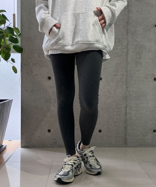 meJane(ミージェーン)の「リブテレコレギンス(レギンス/スパッツ・レディース・グレー/チャコールグレー/ブラック・S/M/L/LL)」の15枚目の写真