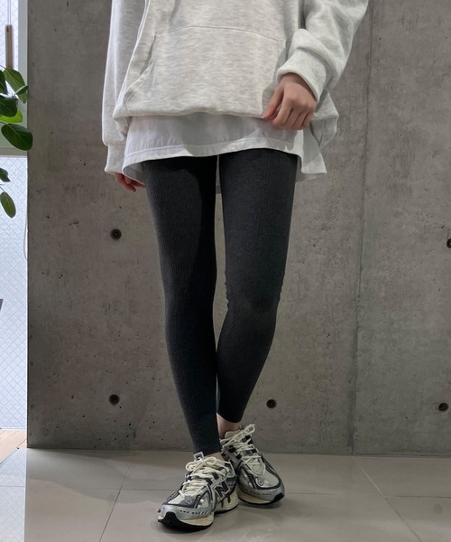 meJane(ミージェーン)の「リブテレコレギンス(レギンス/スパッツ・レディース・グレー/チャコールグレー/ブラック・S/M/L/LL)」の22枚目の写真