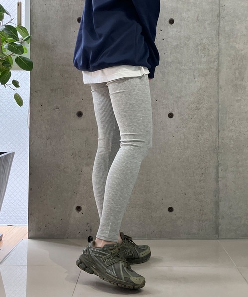 meJane(ミージェーン)の「リブテレコレギンス(レギンス/スパッツ・レディース・グレー/チャコールグレー/ブラック・S/M/L/LL)」の6枚目の写真