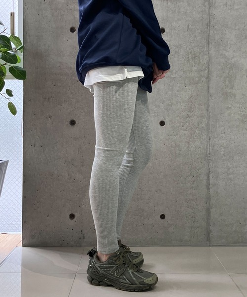 meJane(ミージェーン)の「リブテレコレギンス(レギンス/スパッツ・レディース・グレー/チャコールグレー/ブラック・S/M/L/LL)」の11枚目の写真