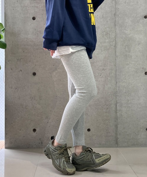 meJane(ミージェーン)の「リブテレコレギンス(レギンス/スパッツ・レディース・グレー/チャコールグレー/ブラック・S/M/L/LL)」の5枚目の写真