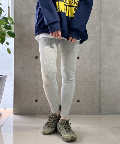 meJane(ミージェーン)の「リブテレコレギンス(レギンス/スパッツ・レディース・グレー/チャコールグレー/ブラック・S/M/L/LL)」の4枚目の写真